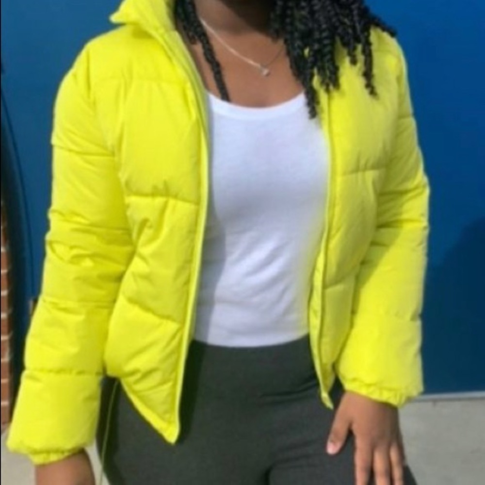 Forever 21 Lime Green Puffy/Bubble Coat